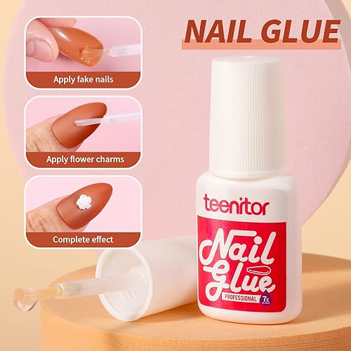 Miniatura 4 de Teenitor Uñas a presión con forma de almendra, uñas a presión en forma de almendra, longitud media, paquete de 12 uñas mate