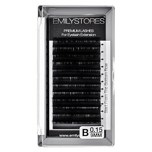 Miniatura 10 de EMILYSTORES Extensiones de pestañas de 0.006 in de grosor, rizo B, 0.315 in de longitud, volumen individual, pestañas de aspecto natural para