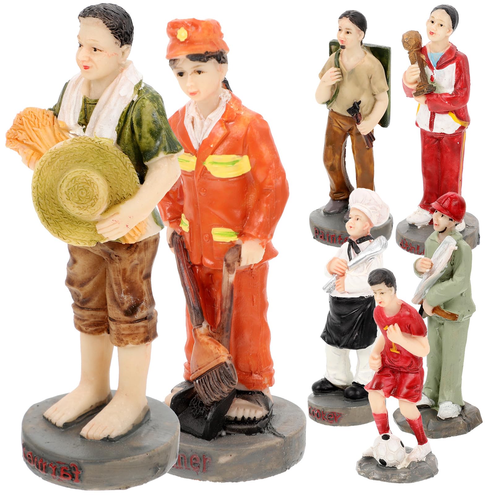 Modelli Decorate di Persone in Resina 7 Figure Realistiche Stili multipli per Tavolo da per Mini Ambienti e Scolastici Stili multipli