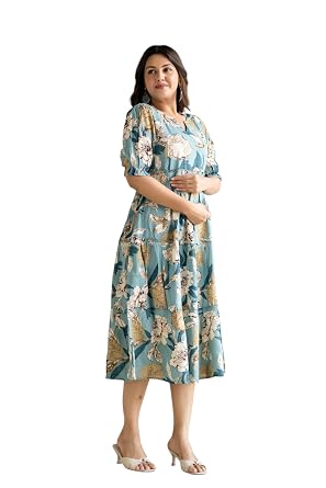 Buy The Perfect Fit Co. Stylish Women's Pure Cotton Feeding Kurti Gown, Maternity Dress, Nursing Kurti, and All-Over Printed Pregnancy Dress – Comfortable and Fashionable Maternity Wear for Women at Amazon.in