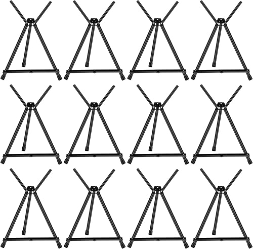 Xinnun 12 piezas de caballete de mesa de aluminio de 15 a 21 pulgadas de alto, trípode portátil ajustable con alas de brazo de extensión y pies de