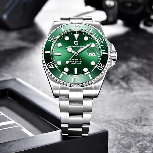 Miniatura 3 de Pagani Design - Reloj automático para hombre, NH35, mecánico, cristal de zafiro, acero inoxidable, reloj de pulsera para negocios, 328.1 ft