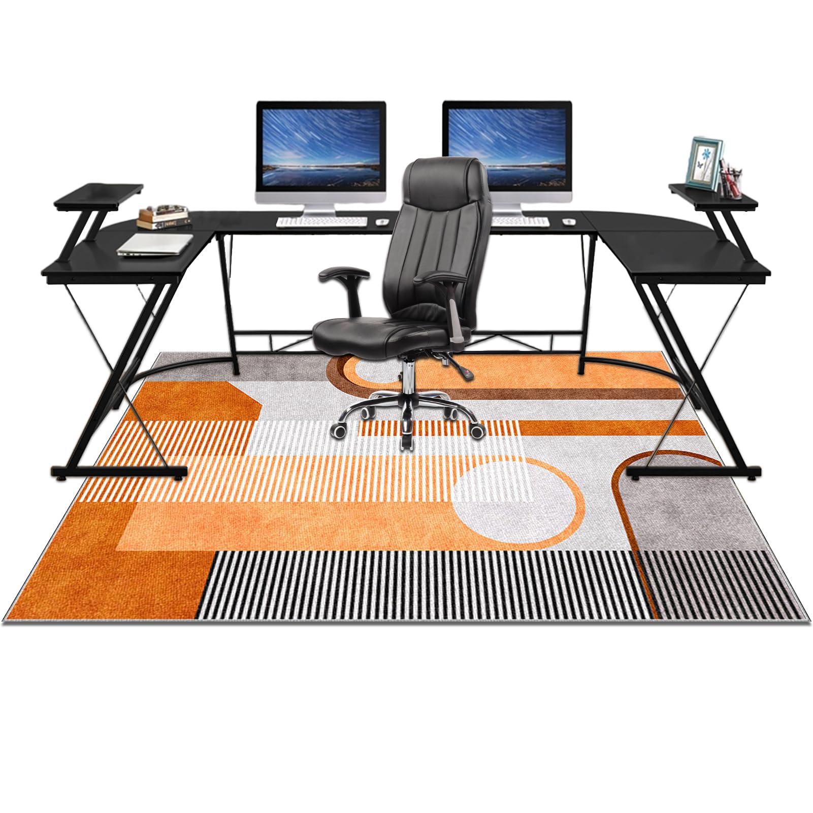 Tappeto Sedia Ufficio Antiscivolo Multisuperficie 90 x 140 cm | Tappetini Sedia Gaming Per Cameretta Salotto Tappeto per Sedia Con Ruote Gaming Pavimento per Pavimenti in Legno Duro