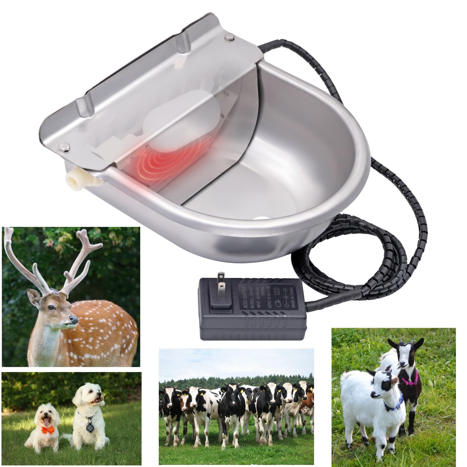 Amazon.com: HHNIULI Automatic Heated Dog Water Bowl Heating Pet Waterer  Drinking Heat Livestock Water Trough Cattle Water Dispenser with Float  Valve for Cattle Dog Goat Pig Horse : Pet Supplies
