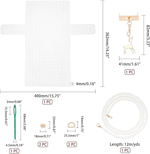 Miniatura 2 de CHGCRAFT 1 juego de láminas de lona de plástico de malla transparente para bordado, fácil de cortar, kits de lona de plástico para proyectos de