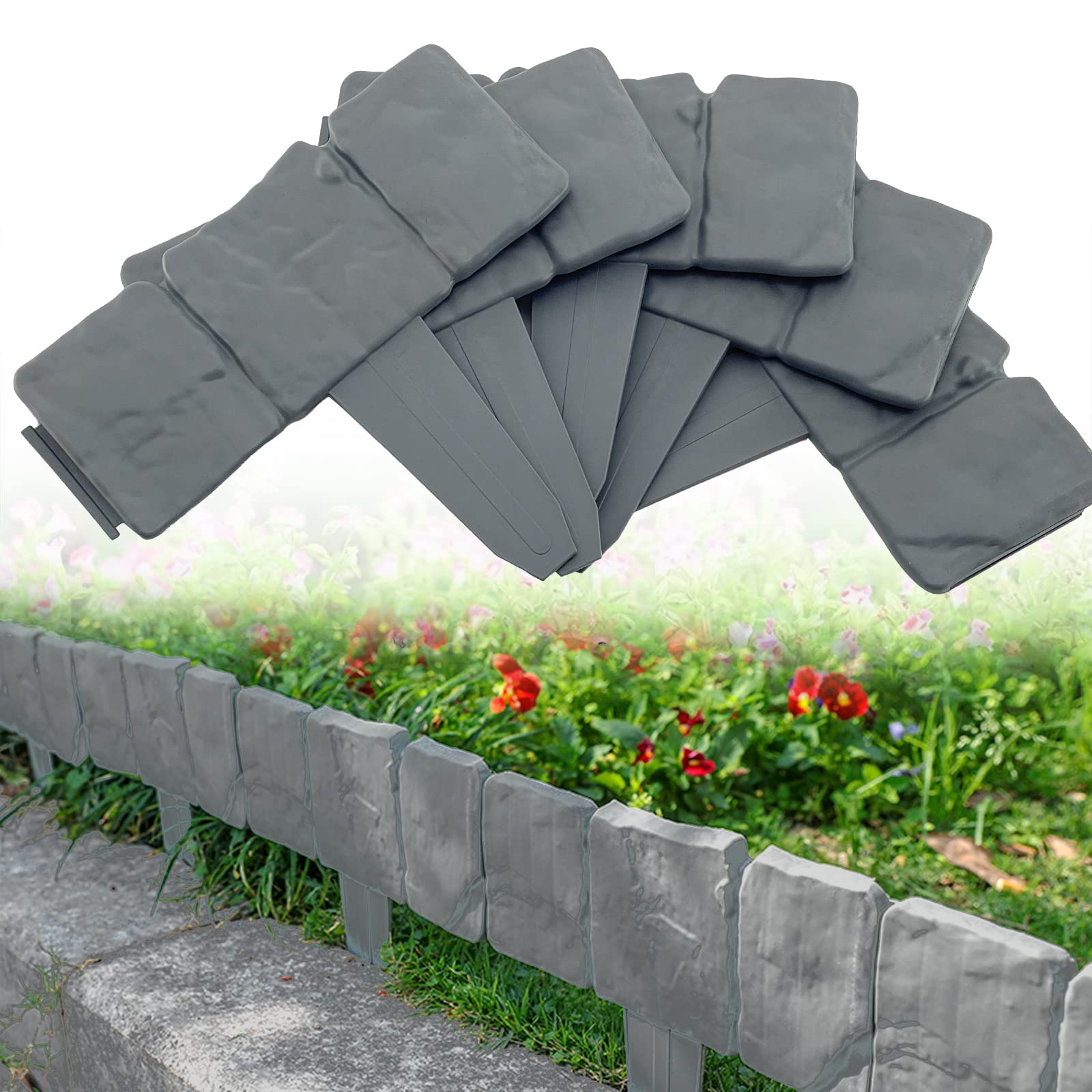 Buy Garden Edging Border, 16ft Imitation Stone Effect Flower Bed