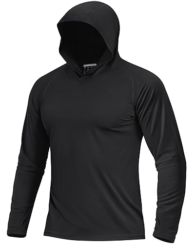 Men's UPF 50+ Sun Protection Lightweight Hoodie Shirts Long Sleeve