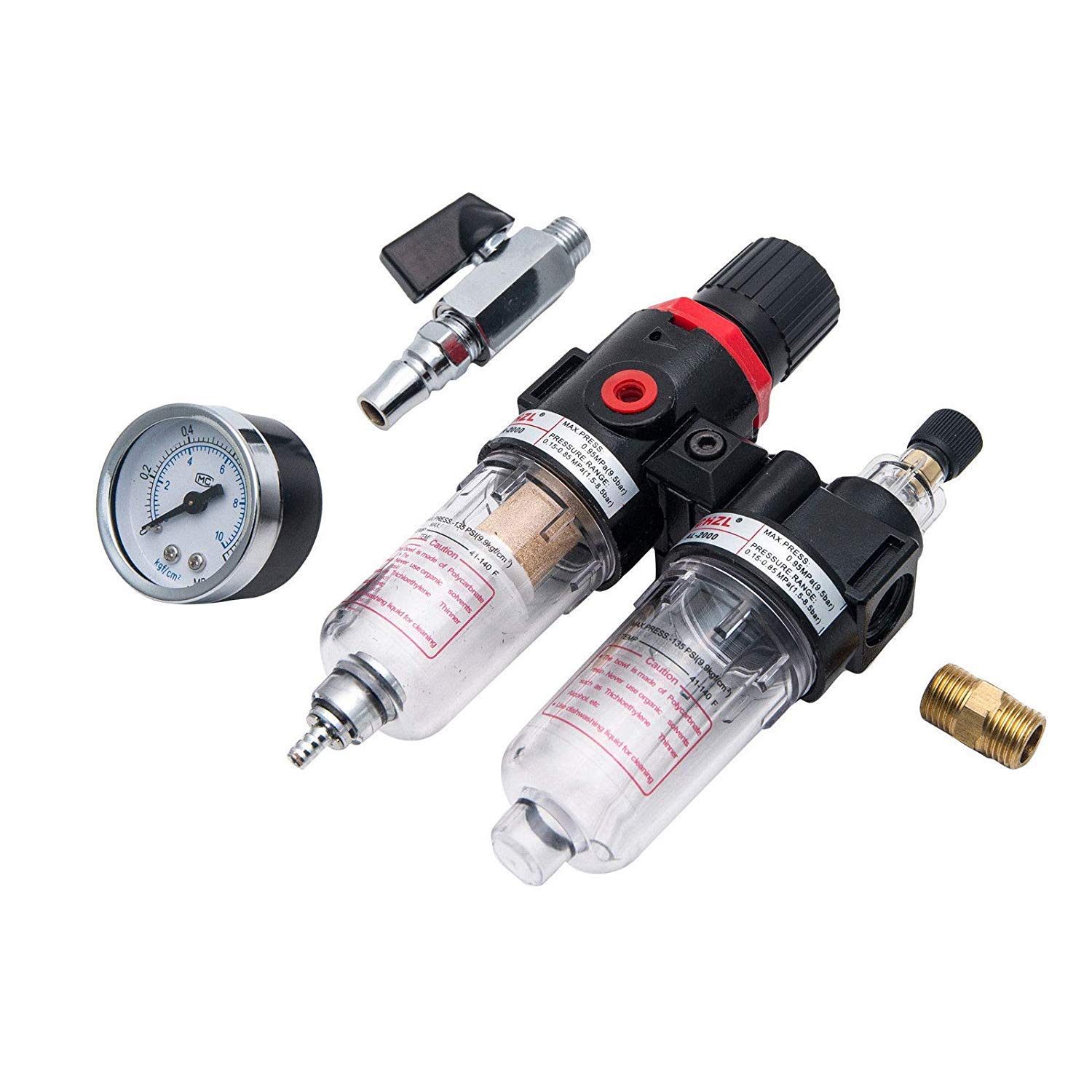 Régulateur de filtre à air BSP 6,35 mm - Compresseur HugeAuto - Filtre à air - Siphon à eau - Outils pneumatiques - Lubrificateur d'huile - Type 2