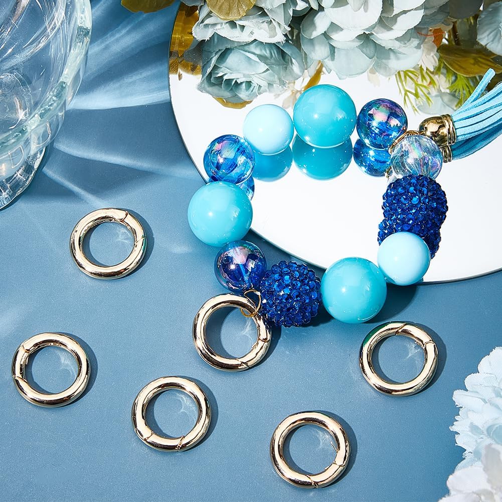 SUNNYCLUE 1 Box 6Pcs 23mm Real 18K Gold Plated Spring O Rings Round Carabiner Clip Snap Metal Spring Gate Ring Keyring Buckles for Keychain Lanyard Leather Bags Purse Jewelry Making Supplies DIY Craft image 4