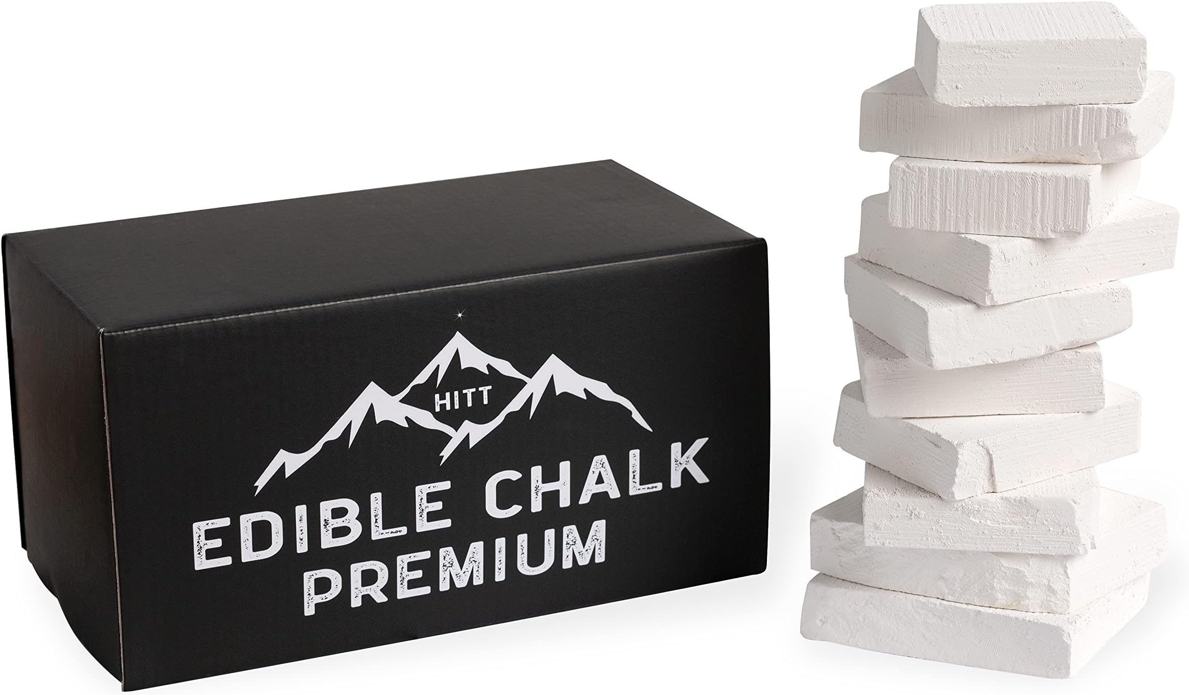 HITT Natural Edible Chalk for Eating - 1 kg (2.2 lb) Zero Additives Organic Russian Chunks - ASMR Food Big Box
