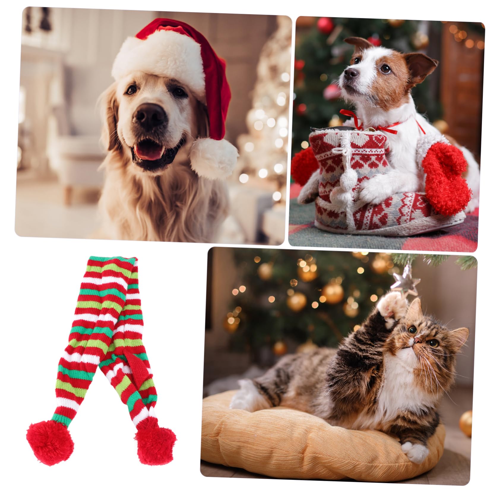 FOMIYES 3piezas Bufanda Navideña para Perros Accesorio De Invierno y Adorable Decoración Festiva para Mascotas para Caminatas y Celebraciones De Navidad
