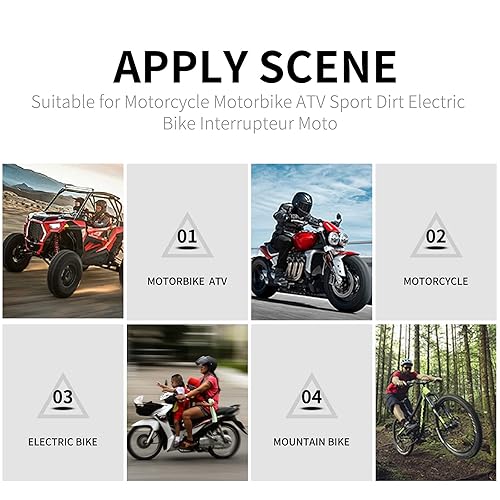 Miniatura 8 de Interruptores de motocicleta derecha de 12 V 7/8 "0.866 in montaje en manillar faro antiniebla luz cuerno encendido apagado interruptor de apagado