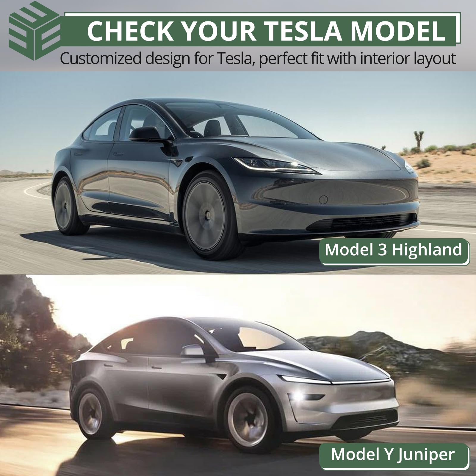 EYPINS Silikonowa taca organizera konsoli do Tesla Model 3 Highland 2024 2025 i Tesla Model Y Juniper 2025 2026, z osłoną prywatności, przesuwna konstrukcja, dostosowana do akcesoriów Tesla