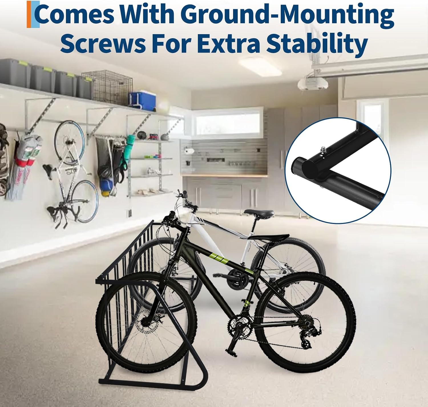 Freestanding Bike Rack – 9-Bike Heavy Duty Steel Grid Design, Single-Sided Commercial Storage Stand for Garage, Outdoor, Events, Yard – Black | 9-car single-sided