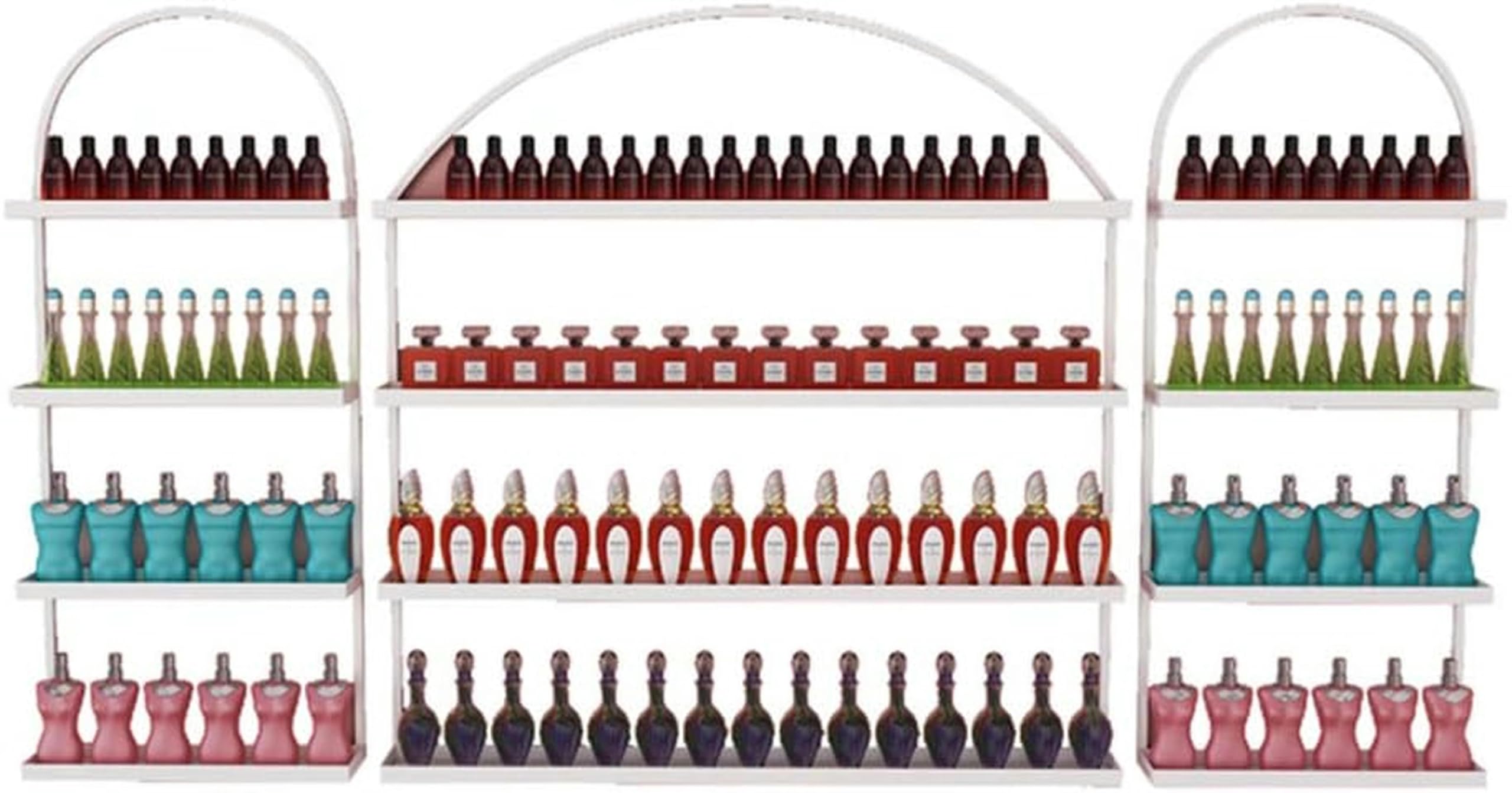 Estante de Pared para Guardar esmaltes de uñas, Expositor metálico para esmaltes de uñas, Expositor de Estilo salón para esmaltes de uñas, pintalabios y perfumes; se Utiliza para almacenar e
