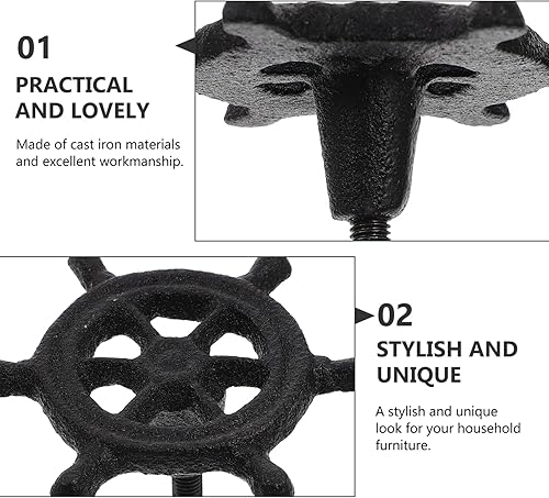 Miniatura 3 de ERINGOGO 2 tiradores náuticos de hierro fundido para cajones, tiradores de gabinete de playa para armario, armario, armario, 2 unidades