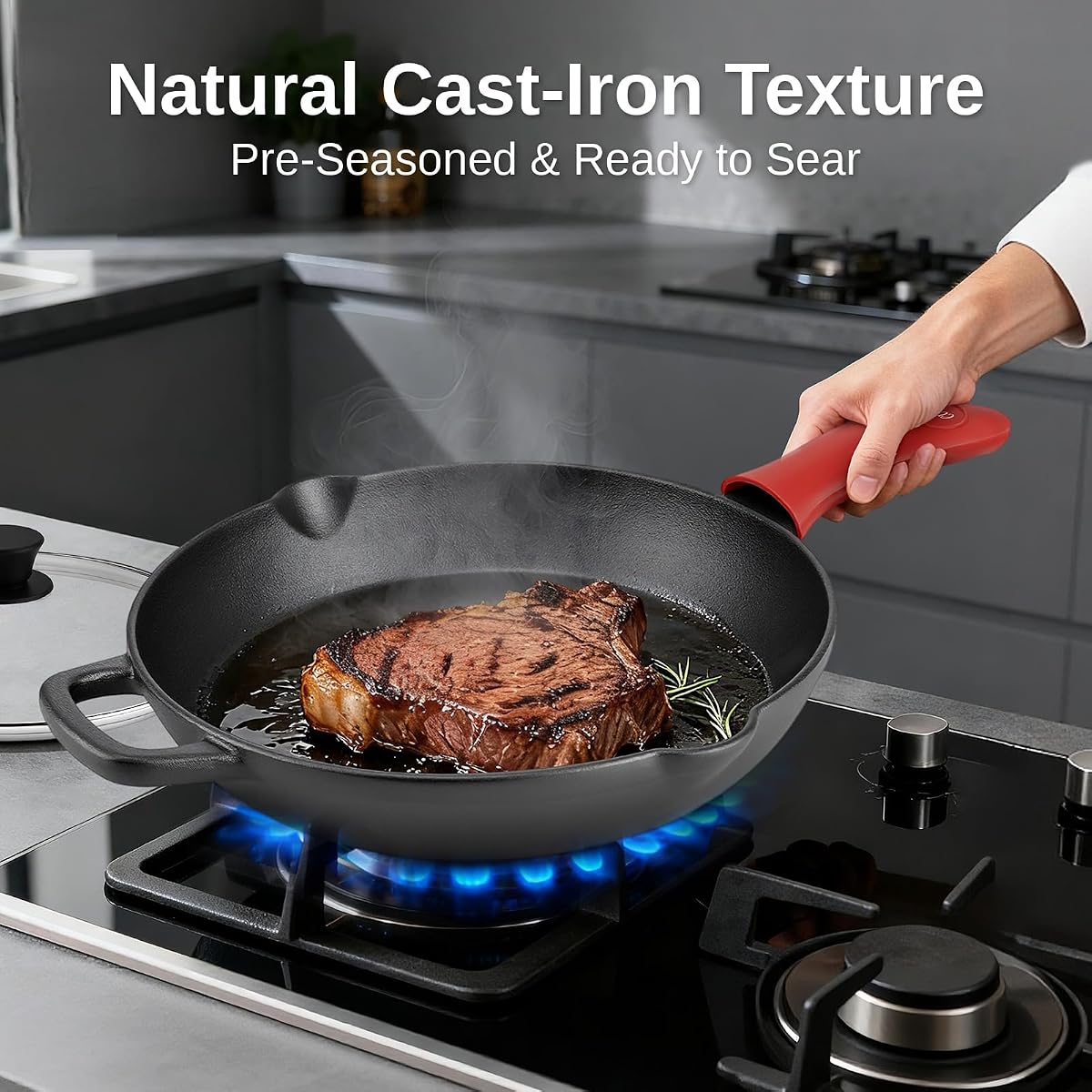 Utopia Kitchen Cast Iron Skillet, 10 Inch Pre-Seasoned view 4