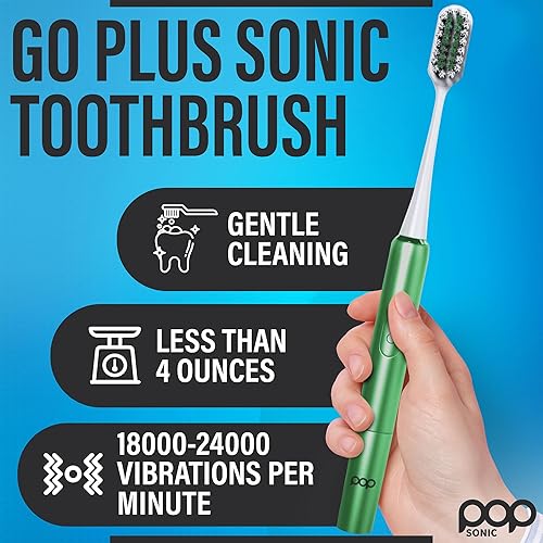 Miniatura 10 de Pop Sonic Cepillo de dientes eléctrico negro con estuche de viaje cepillos de dientes eléctricos suaves que mantienen la boca fresca todo el día