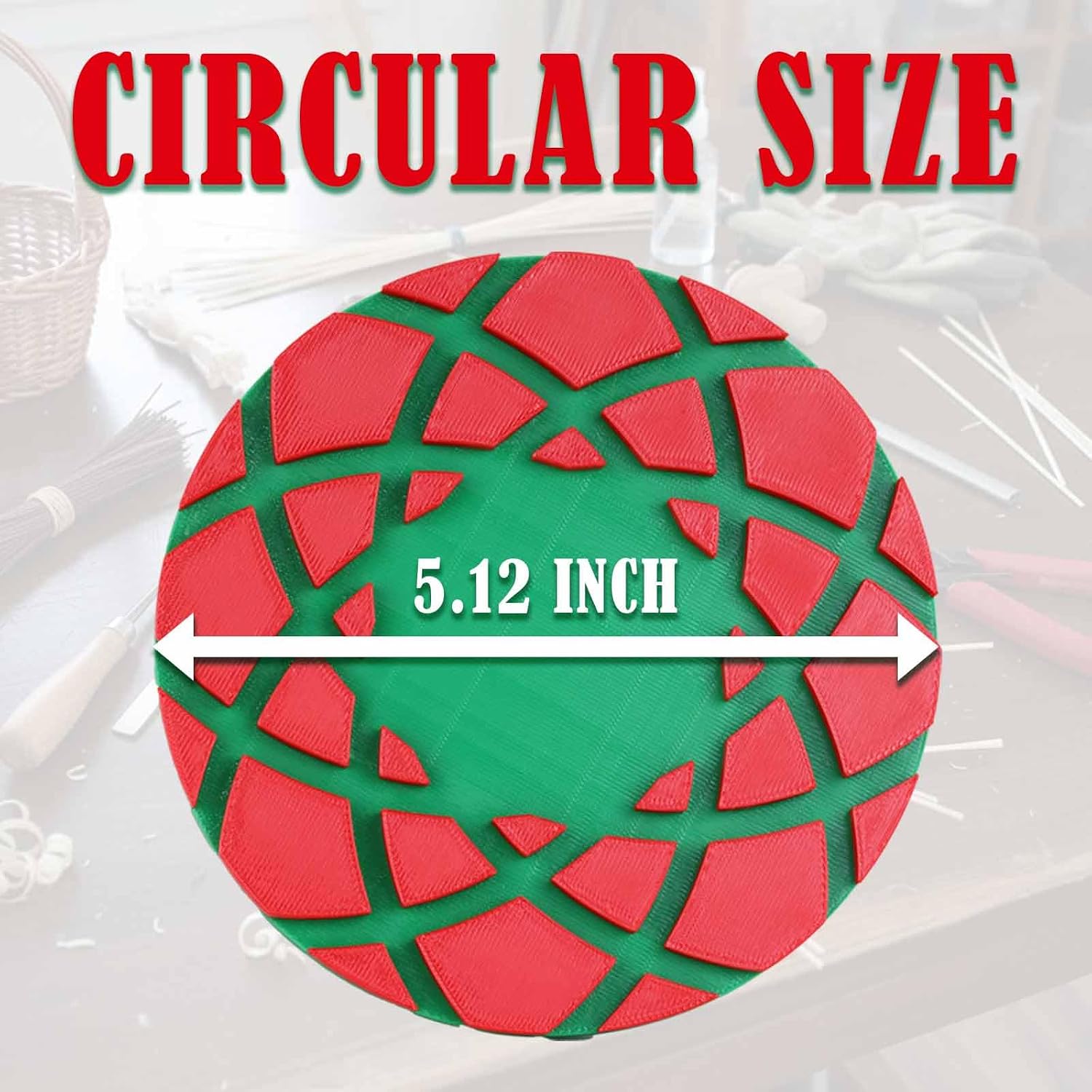 2 Pack Round Basket Making Starter, Basket Making Weaving Mold Form Template for Wicker Woven Rattan Basket Base Making (Red, Green, Festival Style)