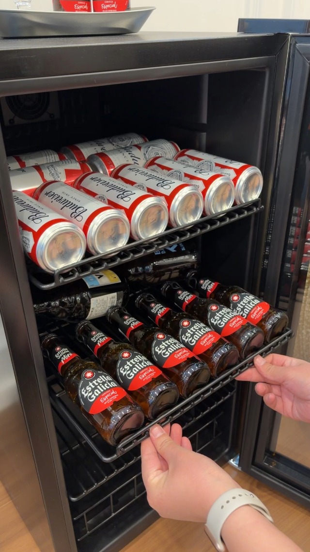 Image of Yeego Beverage Refrigerator Cooler, 105-Can Mini Fridge with Glass Door, Adjustable Shelves, Digital Temperature Control for Soda, Beer, and Wine, Ideal for Home or Office