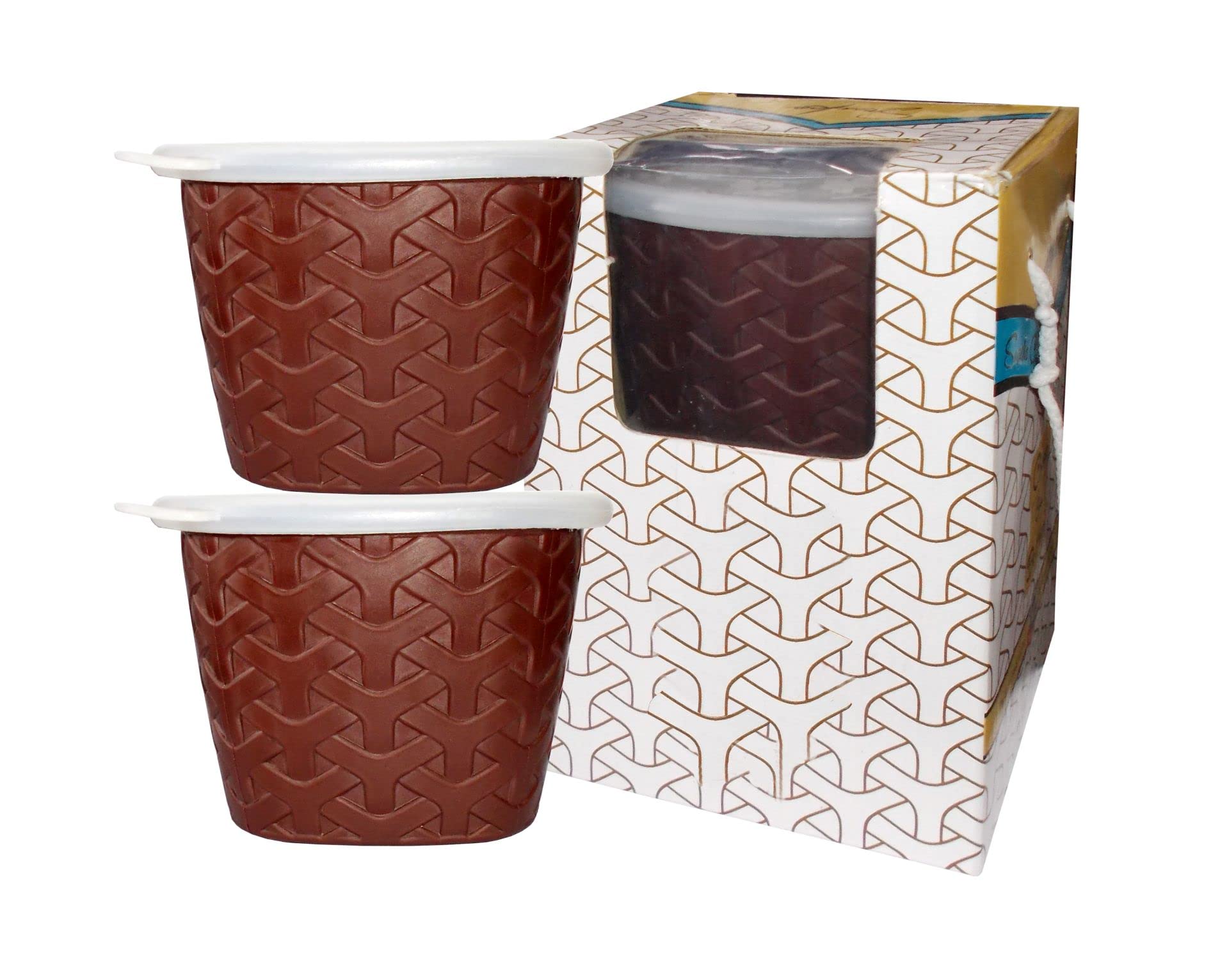 Kotak Sales Snacko Unbreakable Jar Kitchen Plastic Container BPA Free Stackable Air Tight Dabba Space Saver Snacks Nuts DryFruits Mithai Dal Cereals Pulses Spices 500ML of 2 Pcs Set (Brown)