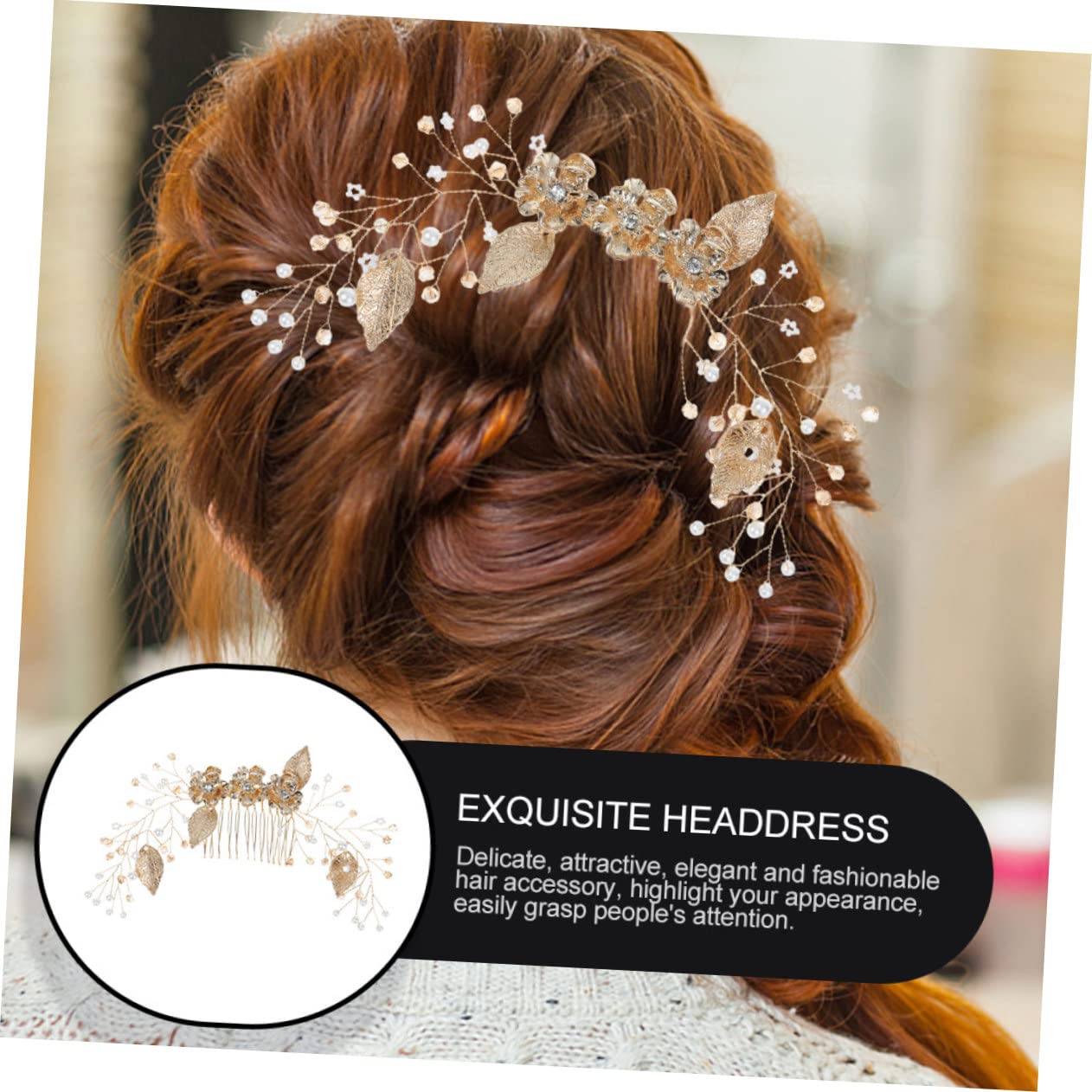 5St Kamm Hochzeit Haarspange Haarspangen für Damen Braut Haarnadel elegant die trauzeugen fot Kämme Tiara Kopfbedeckung für die Braut Haarschmuck für die Braut Zinklegierung Golden