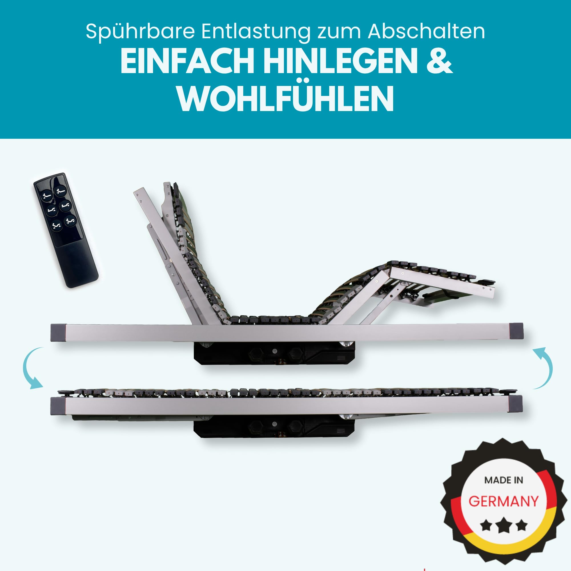 Schlaf Komfort ErgoFlat Lattenrost 80x200cm - Elektrisch Verstellbar