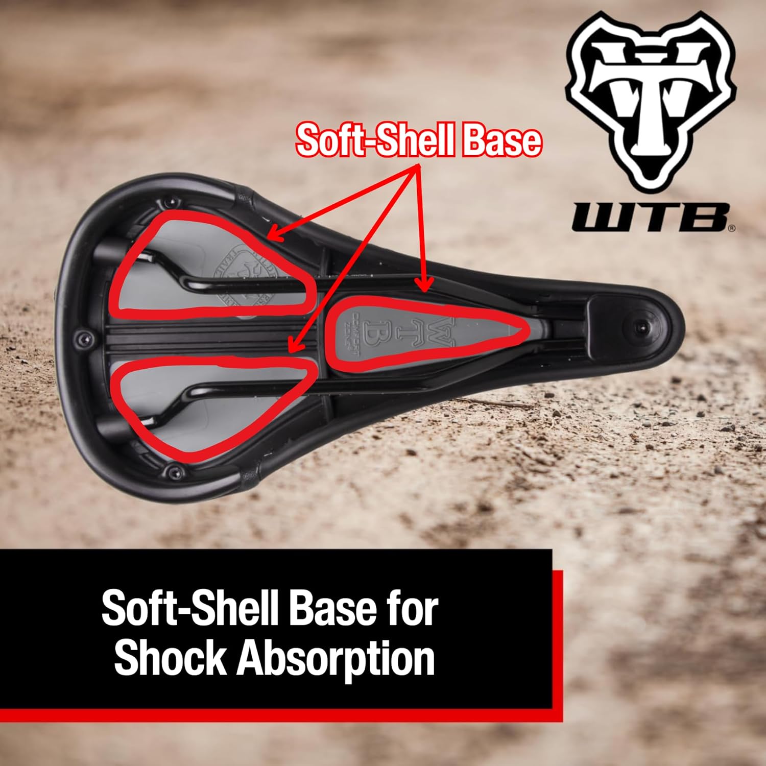 WTB Speed Bike Seat (Saddle) Comfortable Thick Padding - Shock-Absorbing Base - Mountain, Urban & E-Bikes (Steel Rail)