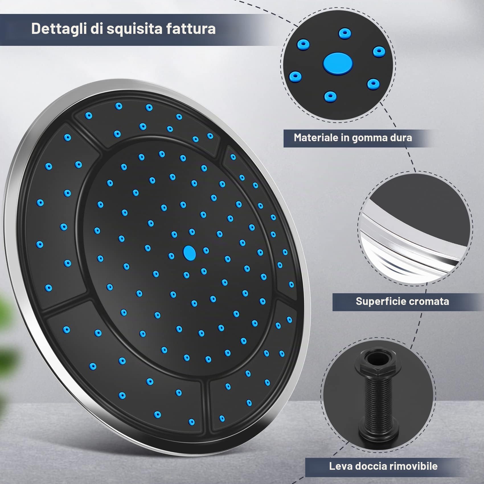 1 pezzo 25 cm plastica rotonda forma precipitazione alimentata doccia alta doccia tetto ugello cabina accessori