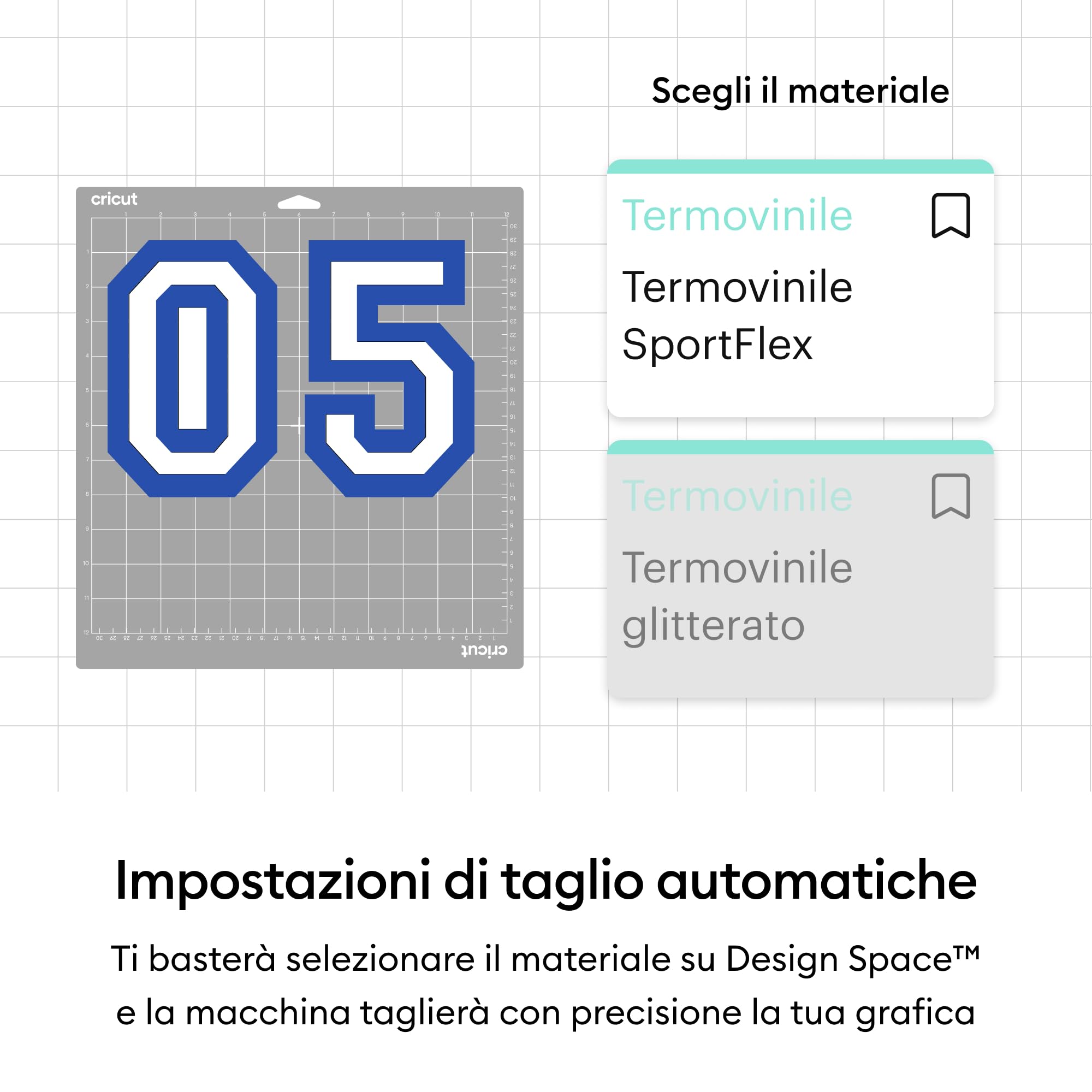 Cricut SportFlex termoadesivo 28 x 60 cm (bianco)