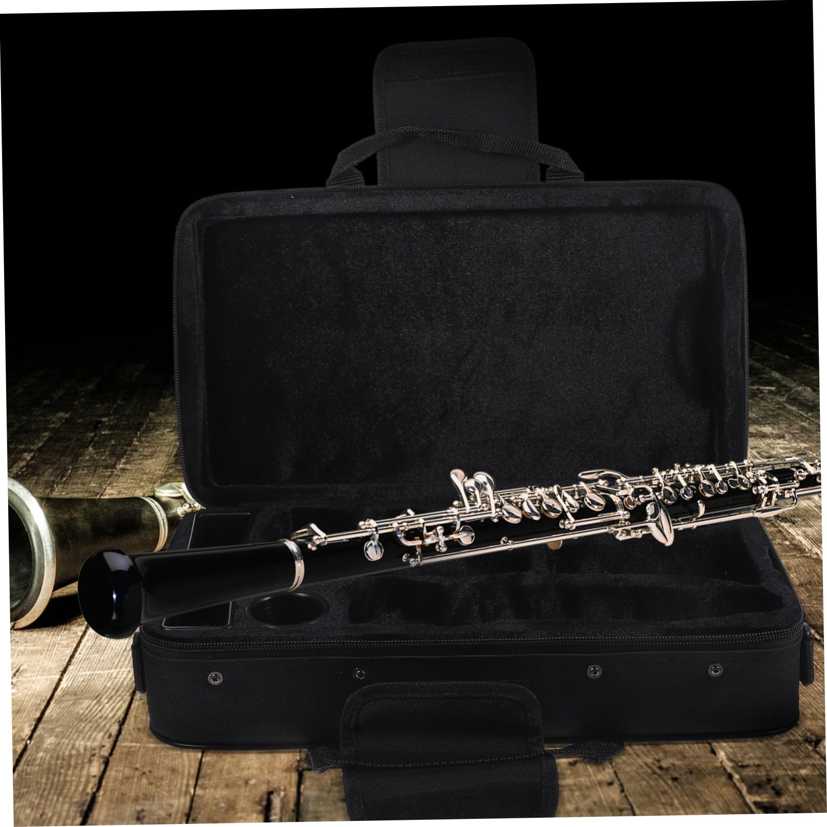 TOYANDONA Estuche Resistente Portátil Oxford de Clarinete para Negro Tela Asas, Compacto y Proteger durante Viajes y Almacenamiento