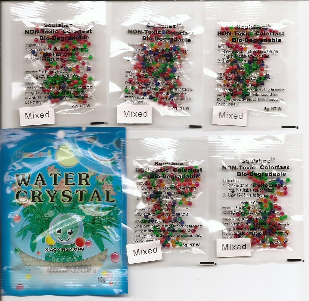 Bundle: Science Educational and Game Refill Products (About 1,800 Beads) : Squishez (Tm) Rainbow Water Beads and Glow in the Dark, Kids Learn Best When They're Having Fun