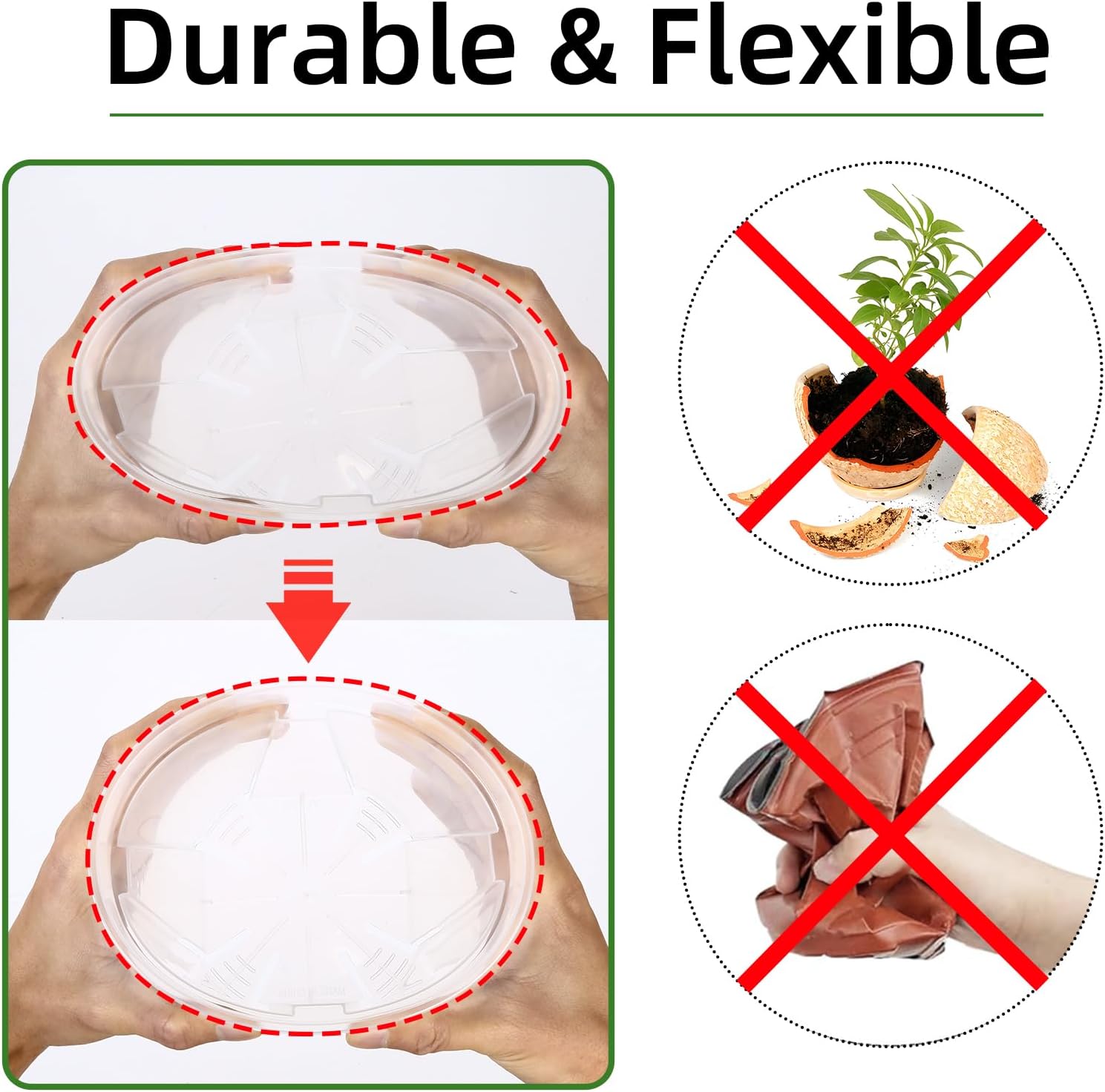 Clear Nursery Pots, Transparent Plant Pot 4/5/ 5.5/6/ 6.3 inch with Drainage Holes, Plastic Garden Pots for Seedling Plants Flowers Herb Cactus Planter with Labels, 20 PCS