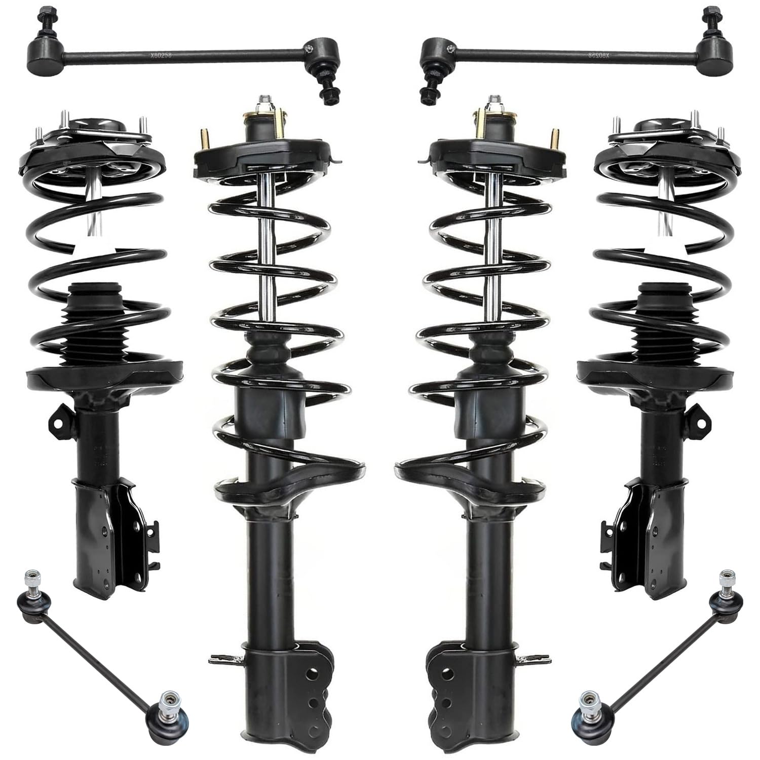Detroit Axle - 8pc Struts Sway Bar Links for 2002-2003 Mazda Protege5