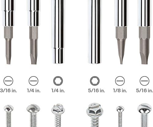 Miniatura 85 de TEKTON 6 en 1 Phillips/Slotted Multi-Bit Driver (#1 x 3/16 in., #2 x 1/4 in., Rojo) DMS18010 Establecer,Negro -,Rojo