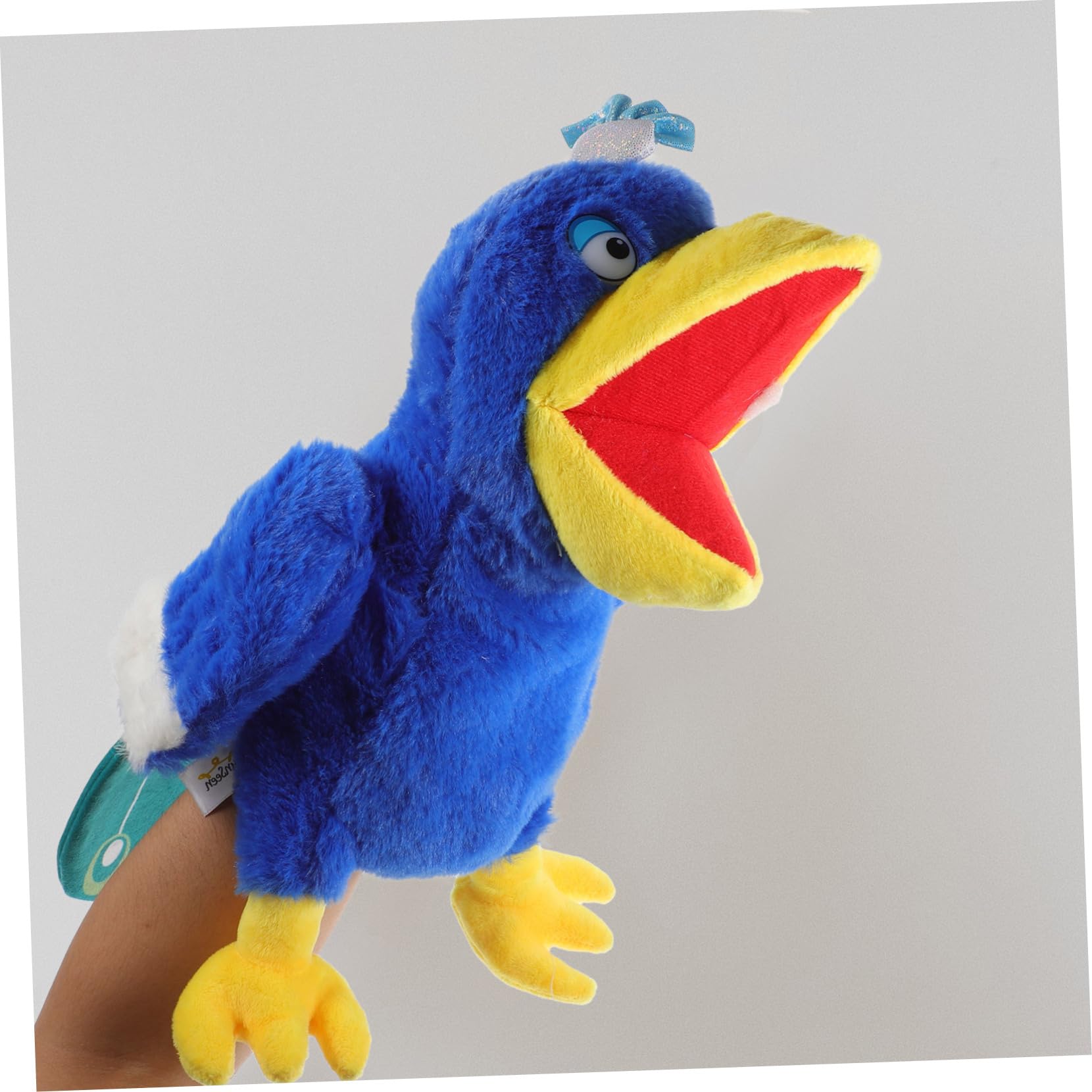 Vaguelly Pavo Real Lavable Marioneta de Mano de Peluche Interactiva de Felpa Suave y Algodón PP Contar Historias para Niños y Adultos
