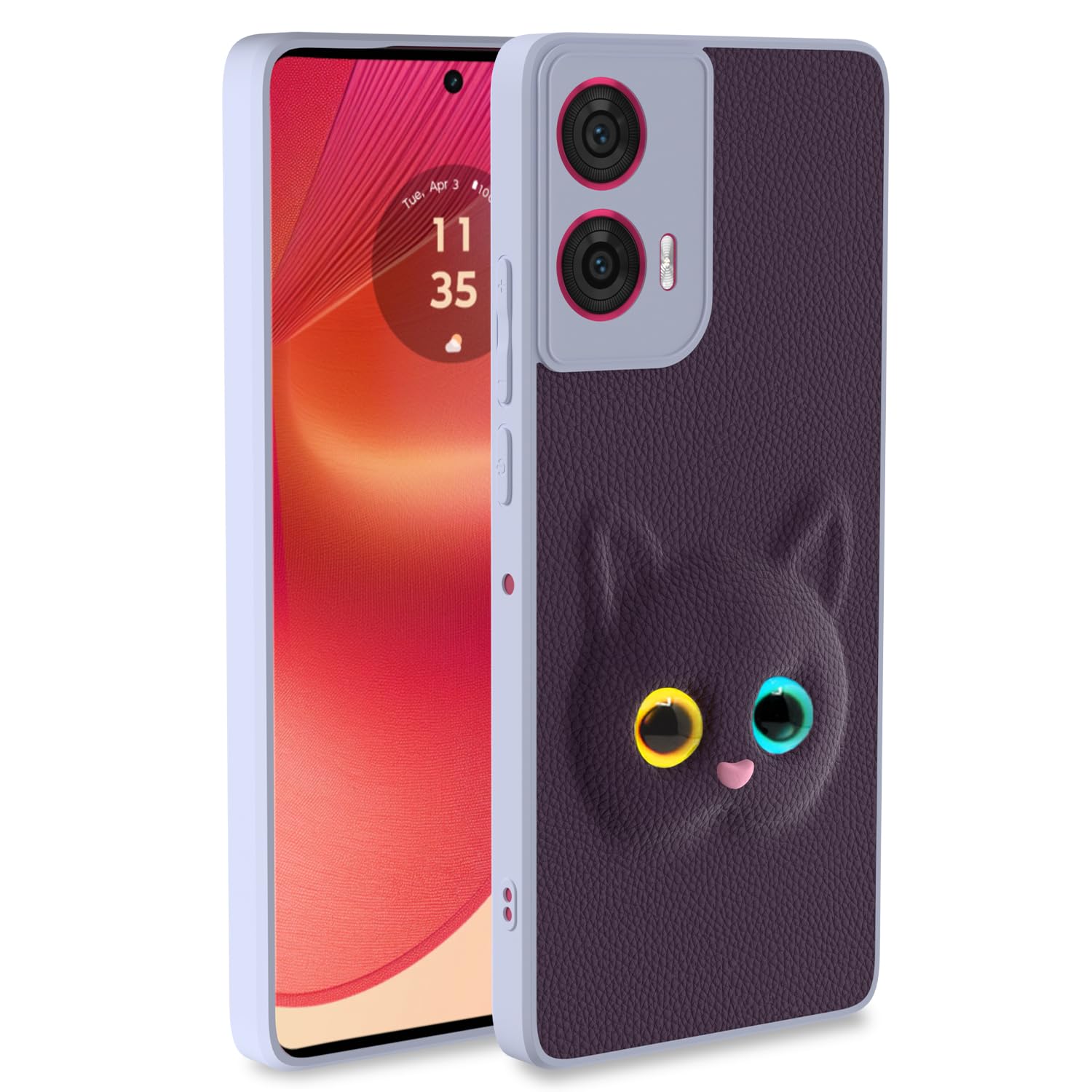 Pikkme Back Cover for Girls | Cute Cat Leather Finish | Soft TPU | Bumper Case for Moto Edge 50 Fusion 5G (Purple) (B0DC5CX2DZ) Amazon Price History, Amazon Price Tracker