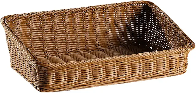 Cesta de almacenamiento de ratán 40x30x12 cm - Cesto cozinha rectangular para frutas y pan