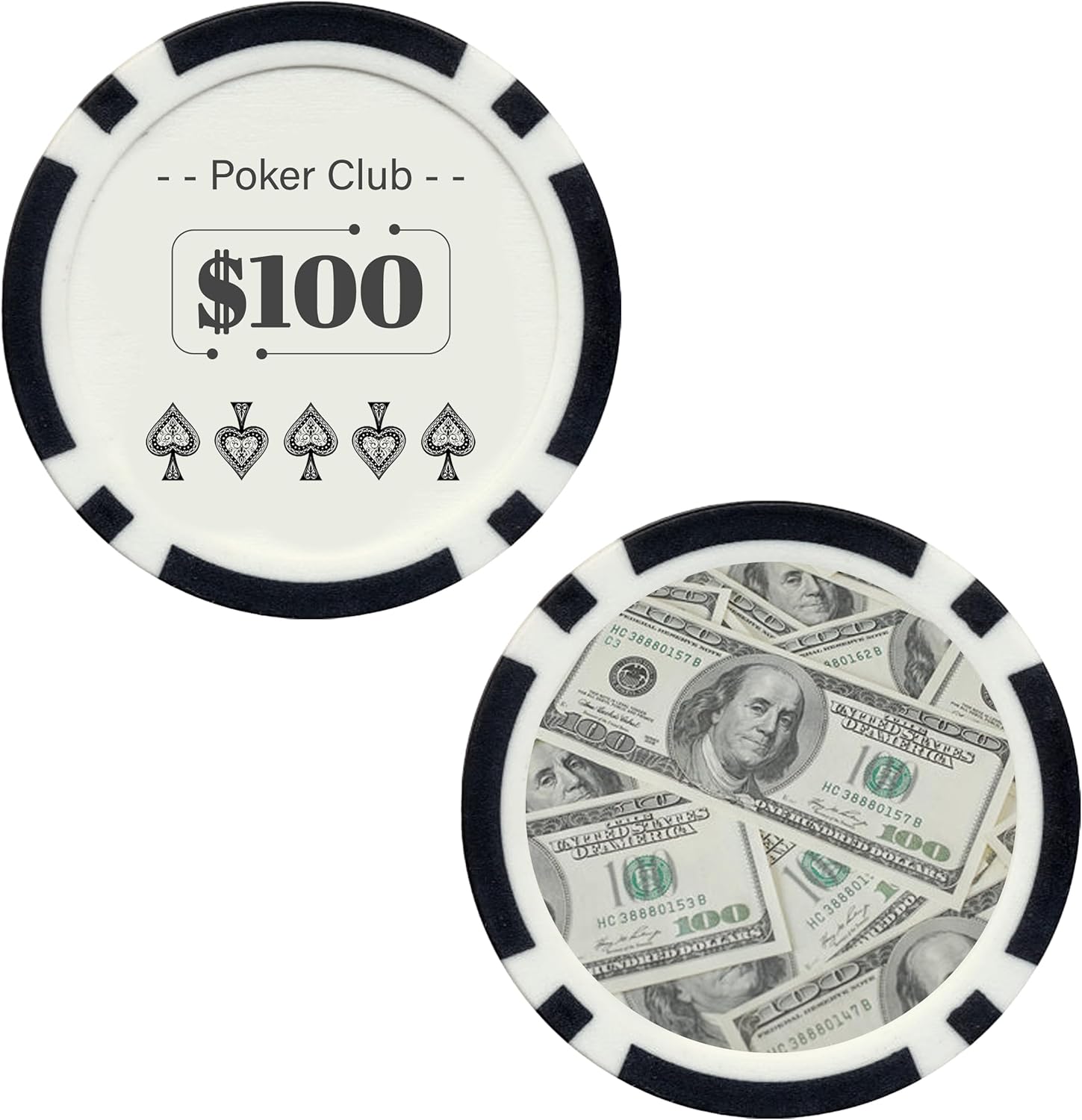 IT'S A SKIN 25 Pieces Custom Poker Chips Set - 11.5g Clay Poker Chips for Cardboard Activities, Late Night Games, Texas Holdem, Monte Carlo, Casino Chips, Card Club - Composite Board Games