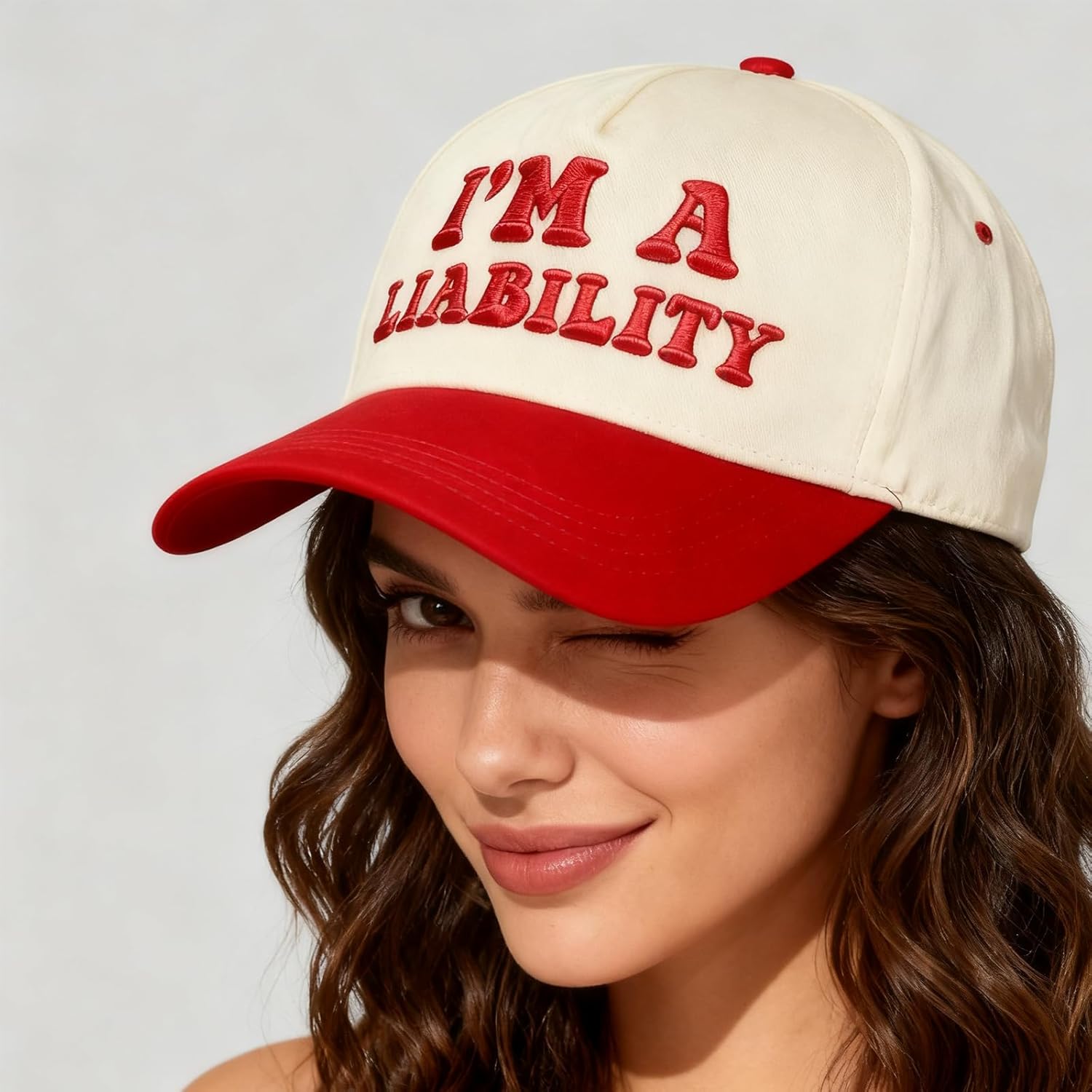 Funny Gag Trucker Hat I'm A Liability -Embroidery Funny Hats Adjustable Baseball Cap for Men WomenBlack - Image 5