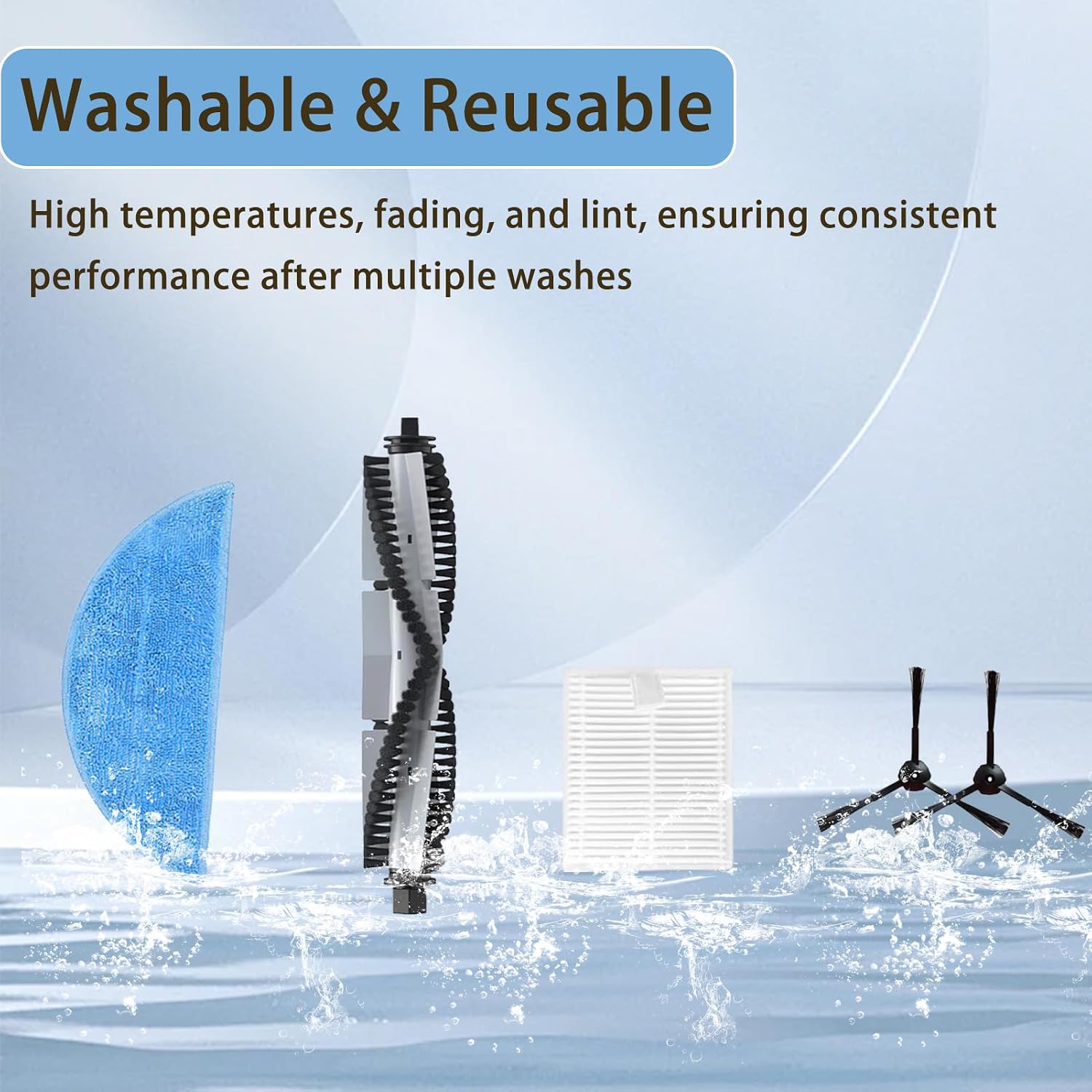 Chuancheng 22PCS Replacement Parts for iLife A30 A30 Pro Robot Vacuum Cleaner, Vacuum Accessories Kit with 1 Main Brush 6 Side Brushes 4 HEPA Filter 4 Mop Pads 6 Dust Bag 1 Cleaning Brush