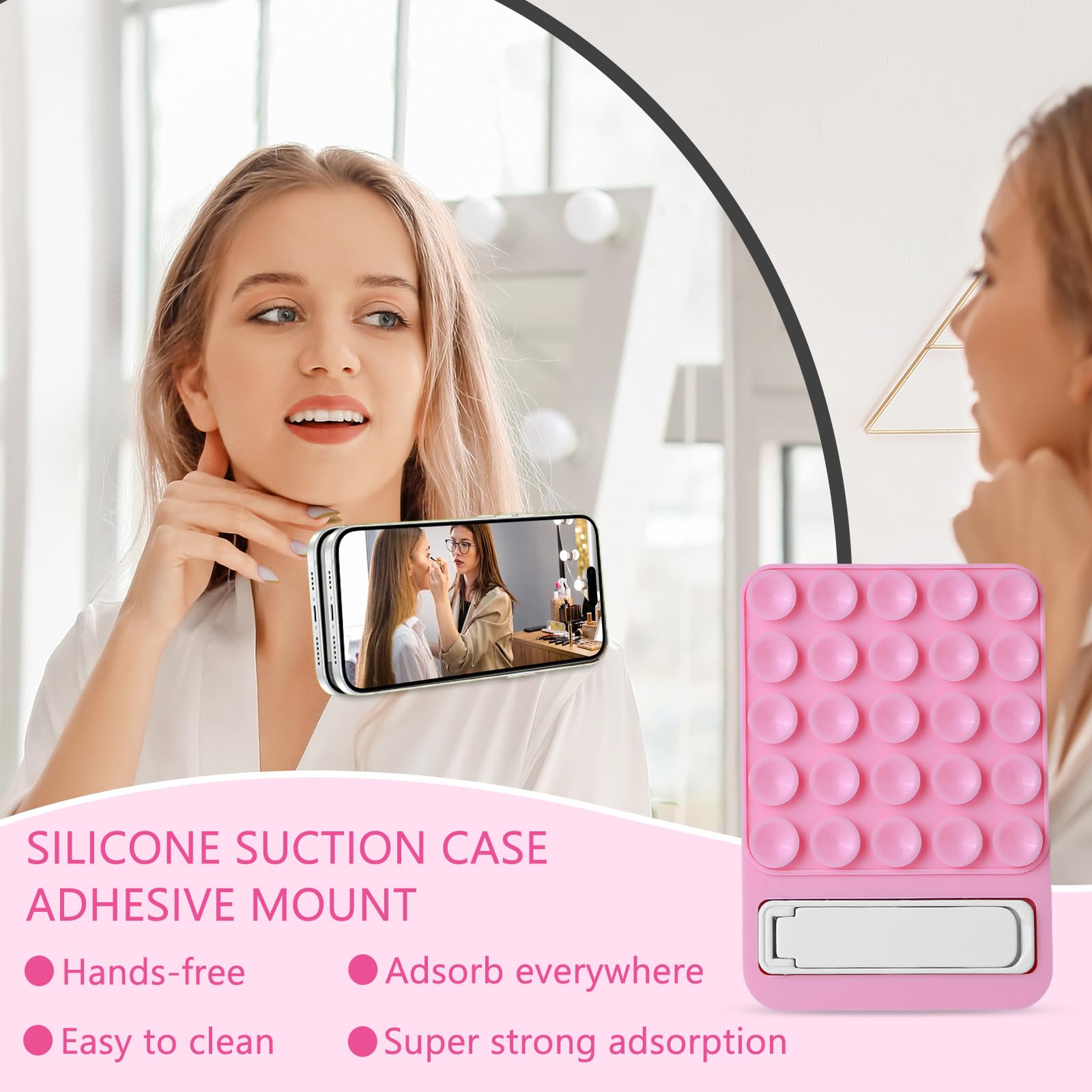 Support Collant Pour Téléphone, Fixation Adhésive En Silicone