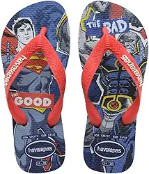 Chinelo Havaianas Infantil Kids Heróis Super Homem Menino (Azul Marinho, BR, Criança de 4 a 8 anos, Faixa Numérico, M, 29, 30)