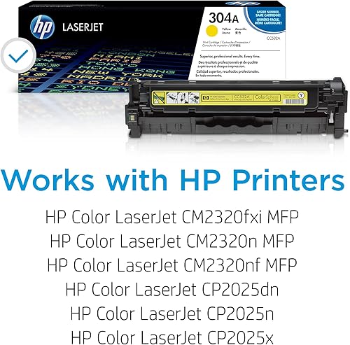 Miniatura 2 de HP Cartucho de tóner amarillo 304A  Funciona con HP Color LaserJet CM2320 MFP, HP Color LaserJet CP2025 Series  CC532A