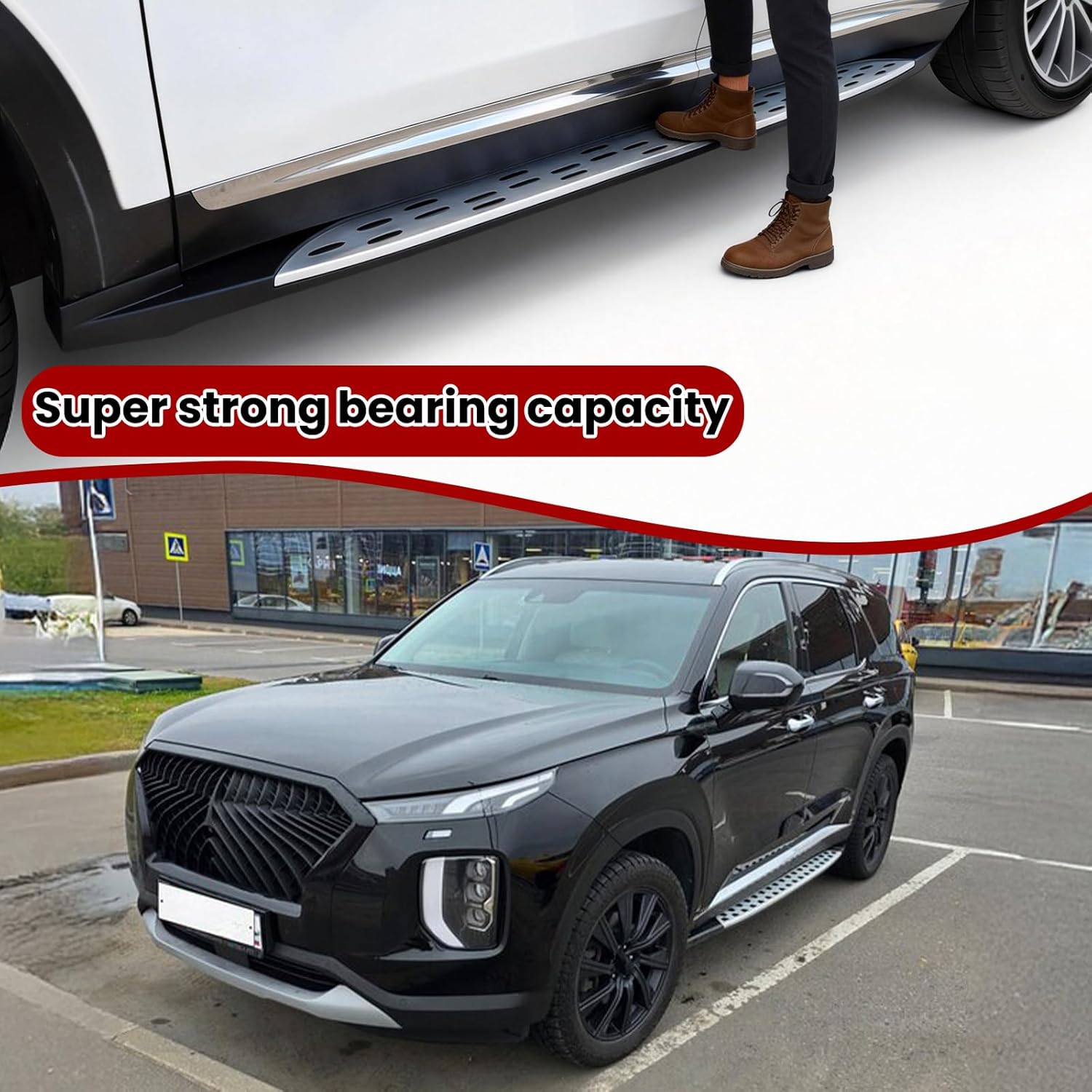 Running Boards Fit for Hyundai Palisade 2020-2025 SE/SEL/Calligraphy/Limited w/Mud Flaps (No Drilling Required) Side Steps Nerf Bars