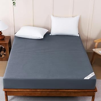 YOUR MOON Natural Wool Mattress Pad Twin 200GSM Australian Wool Mattress Topper, Quilted Fitted Mattress Bed Cover with 16" Deep Pocket, Hypoallergenic Cotton Cover Gray