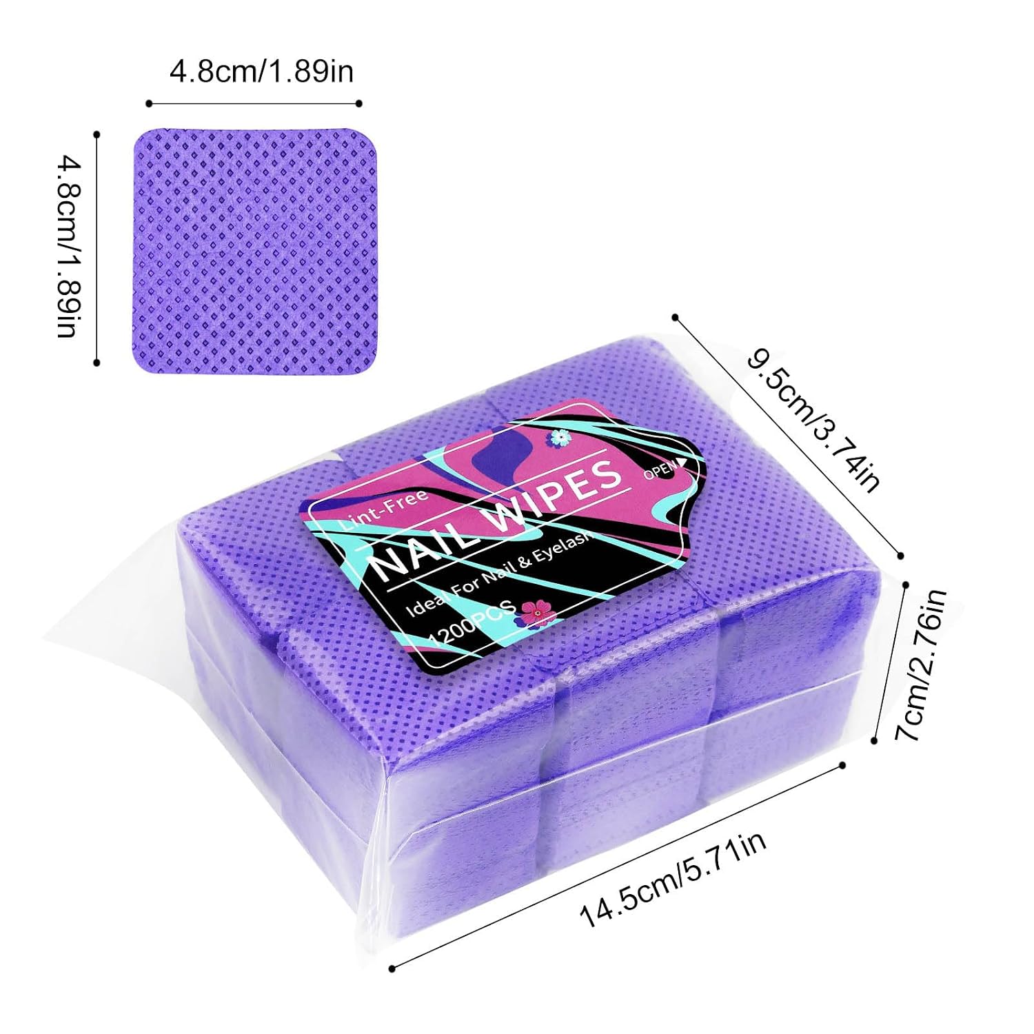 Lint Frees Nails 1200pcs Polish Remover Pads Soft Absorbable Eyelash Extension Glues Polish Remover