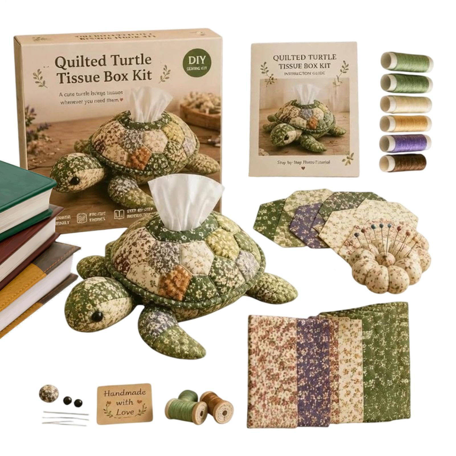 Kit DIY Boîte À Mouchoirs Matelassée Animaux Marins | Organisateur De Serviettes Décoratif - Kit DIY Housse Boîte À Mouchoirs Matelassée - Pour Femmes Débutantes Salle De Bain Bureau Maison Chambre Bu