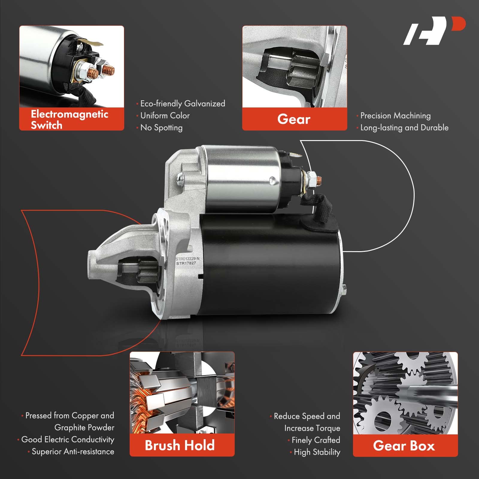 ATEC Germany Anlasser 12V 1, 1 KW Starter Kompatibel Mit A Udi 100 C4, 80 B3, 80 B4, A4 B5, A4 B6, A6 C4, CABRIOLET B3 (8G7), COUPE B3 (89, 8B3), SKODA