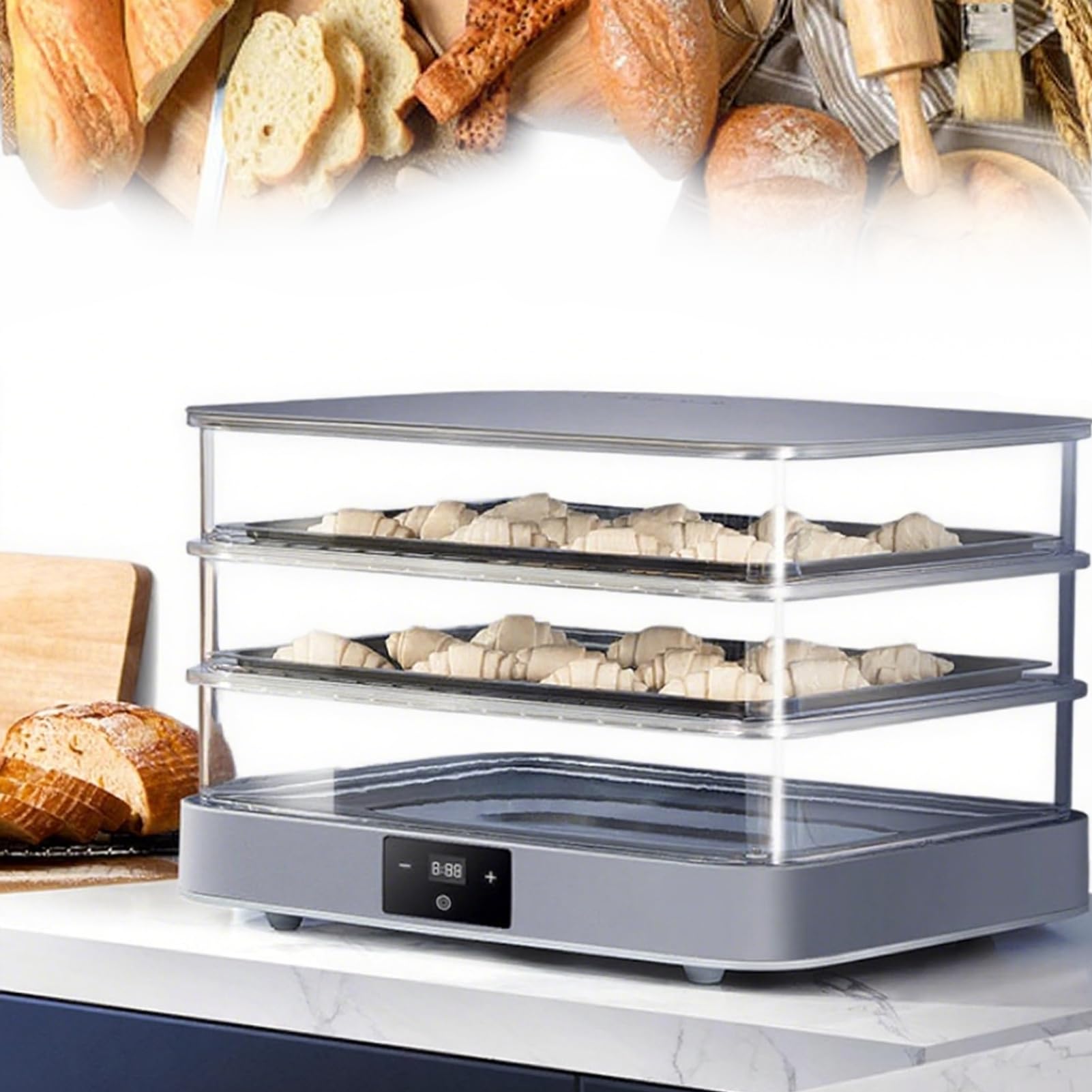 Chambre De Pousse Boulangerie BoîTe De Fermentation,Appareil De Fermentation,Etuve Professionnelle Avec ContrôLe De TempéRature Chambre De Fermentation Pour Pain, Pizza Et PâTisseries Maison